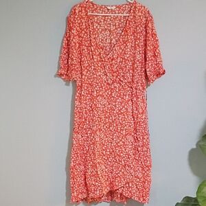 Time and Tru Red Floral Midi Dress